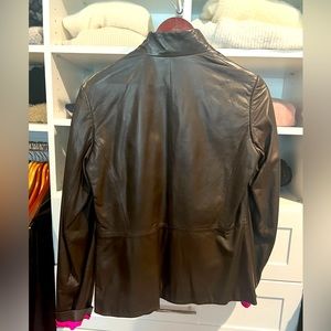 Shanghai Tang Women’s Brown Leather Jacket- brand new